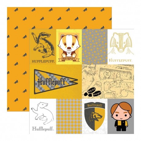 Harry Potter Hufflepuffs Double-Sided Paper FOIL 30x30cm