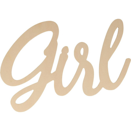 Scritta GIRL Cartonlegno 25x15cm