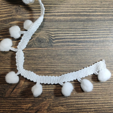 Bordura PomPon Bianco h2cm