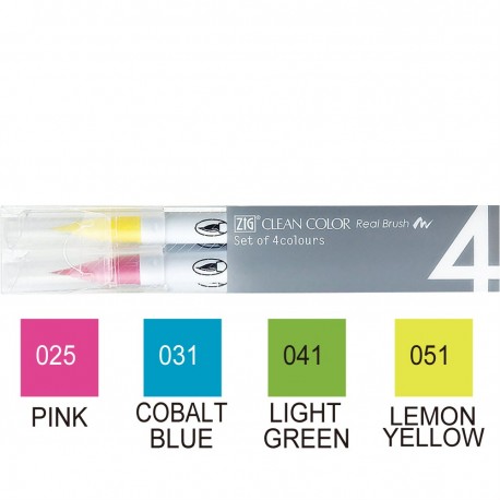 ZIG Clean Colors Real Brush Set 4 RB-6000AT/4VB