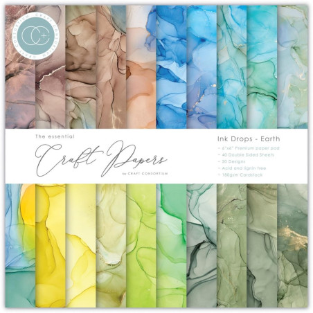 Craft Consortium Ink Drops Earth Paper Pad 30x30cm