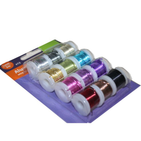 Fili d'alluminio colori assortiti 3 m x 12 pezzi