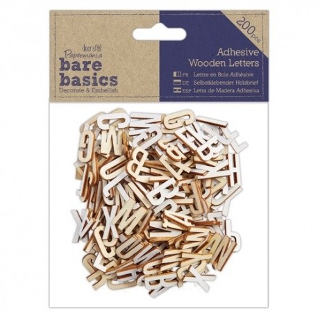 Papermania Bare Basics Adhesive Wooden Letters