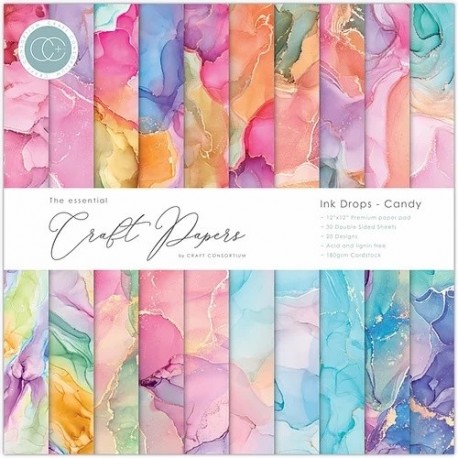 Craft Consortium Ink Drops Candy Paper Pad 30x30cm