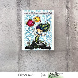 Picket Fence Studios Mermaid Dear Stamp Set