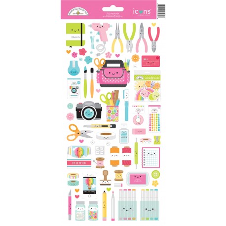 Doodlebug Design Cute & Crafty Icons Stickers