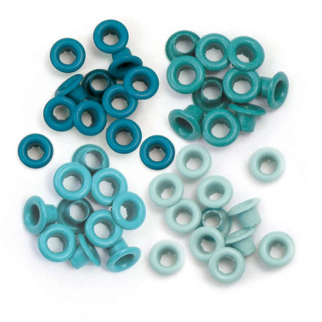 60 Aqua Standard Size Eyelets We R Memory Keepers
