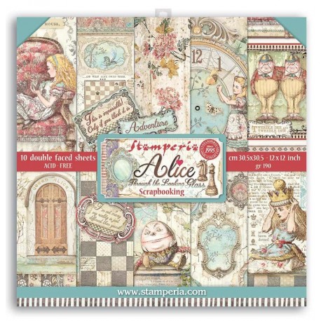 Stamperia Alice Through the Looking Glass Paper Pack 30x30cm
