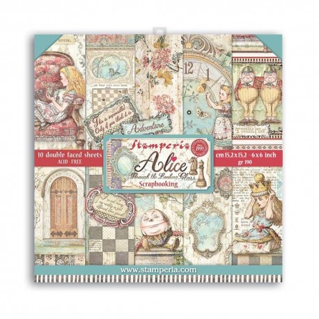 Stamperia Alice Through the Looking Glass Paper Pack 15x15cm