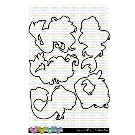 C.C. Designs Mermaid Party Outline Die