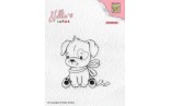 Nellie's Choice Clearstamp Dog with Christmas Bow
