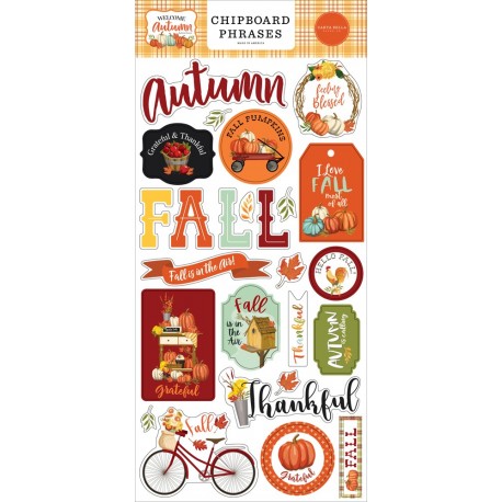 Carta Bella Welcome Autumn Chipboard Phrases