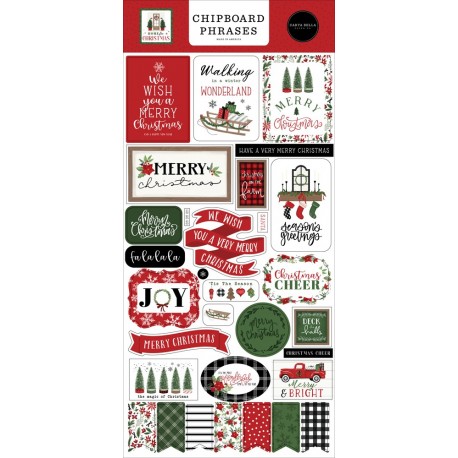 Carta Bella Home For Christmas Chipboard Phrases