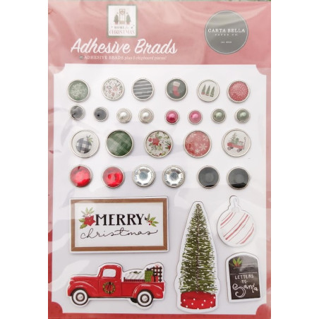 Carta Bella Home For Christmas Brads 25pz+5 Chipboard