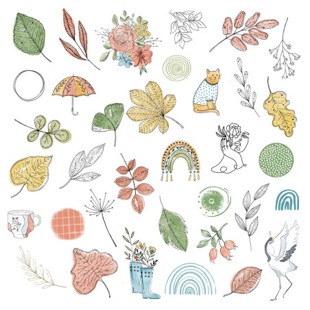Les Ateliers de Karine Cahier d'Automne VELLUM Die Cuts 35pz