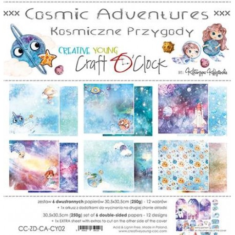 Paper Collection Set Craft o' Clock Cosmic Adventures 30x30cm 6fg