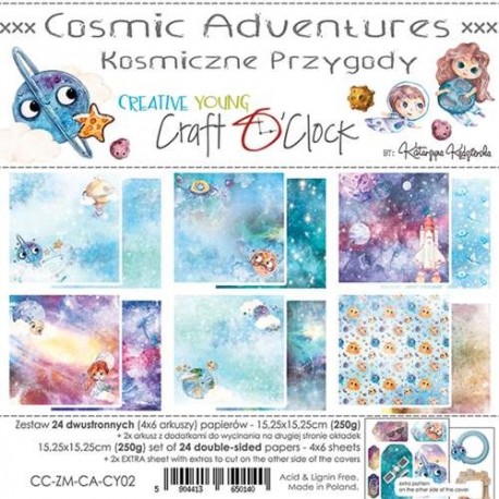 Craft o' Clock Cosmic Adventures Paper Collection Set 15x15cm 24fg