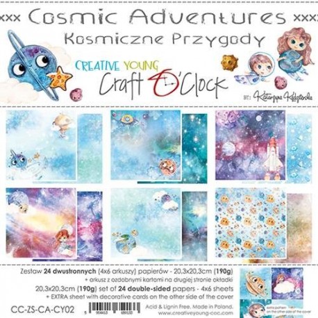 Craft o' Clock Cosmic Adventures Paper Collection Set 20x20cm 24fg