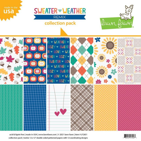 LAWN FAWN Sweater Weather Remix Paper Pack 30x30m