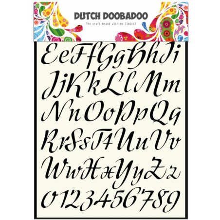 Dutch Doobadoo Stencil Art Alphabet 3 A4