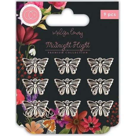 Craft Consortium Midnight Flight Metal Charms Moths