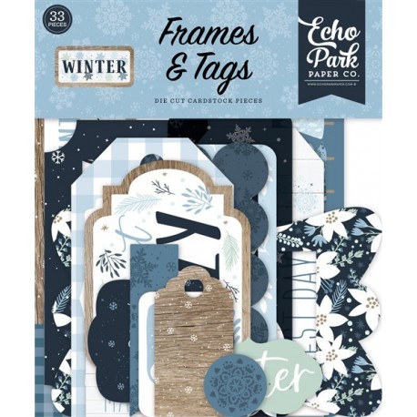 Echo Park Winter Frames & Tags 33pz