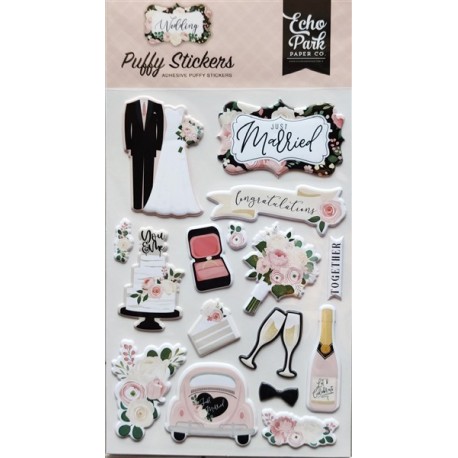 Echo Park Wedding Puffy Stickers