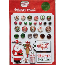 Carta Bella Christmas Cheer Adhesive Brads 25pz+7 Chipboard