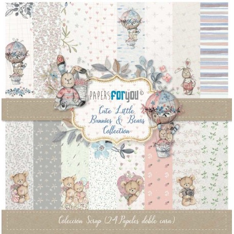 Papers For You Cute Little Bunnies & Bears Mini Scrap Paper Pack 17x17cm