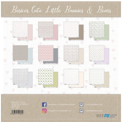 Papers For You Cute Little Bunnies and Bears Basicos Scrap Paper Pack 30x30cm 12FG