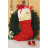 TESSUTO PELUCHE ROSSO STELLINE ORO 30X40