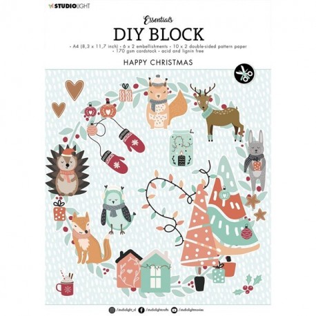 StudioLight Essentials DIY Block Happy Christmas Nr.12 A4