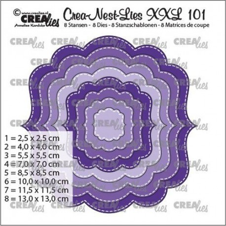 Crealies Crea-Nest-Lies XXL 101 Fantasy Shape B with stitch line