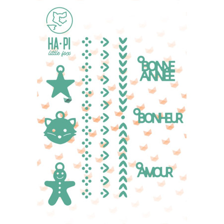 HA-PI Little Fox Breloques et Bordures Scandinaves Die Set
