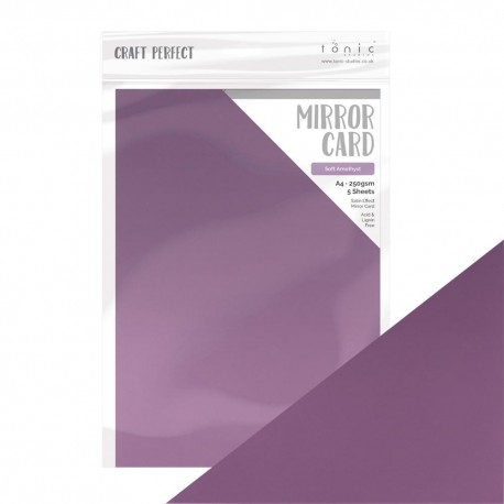 5 fogli A4 Tonic Studios Mirror Card Satin Soft Amethyst