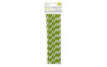 24 Paper Straws Cricket Stripe