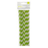 24 Paper Straws Cricket Stripe