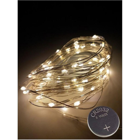 Ghirlanda Luminosa 10 Led Bianchi 1,2m