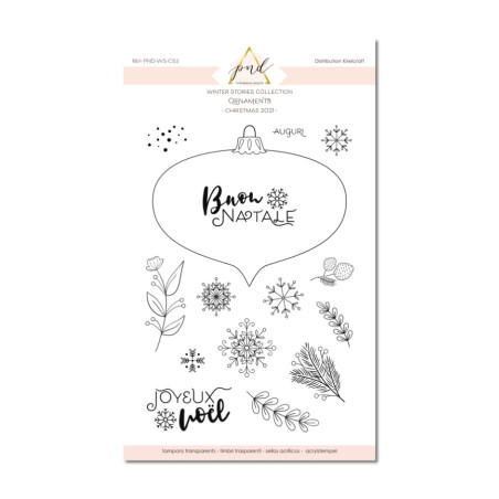 PaperNova Design Winter Stories Collection ORNAMENTS Clear Stamp