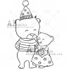 ABstudio Rubber Stamp ID-1261 Christmas Teddy Bears