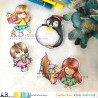 ABstudio Rubber Stamp ID-1260 Christmas Penguin 4