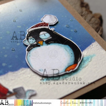 ABstudio Rubber Stamp ID-1260 Christmas Penguin 4