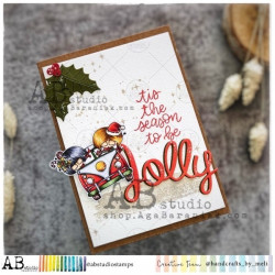 ABstudio Rubber stamp ID-1236 Christmas BIBA Car