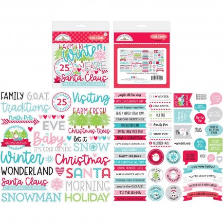 Doodlebug Design Let It Snow Chit Chat 78pz