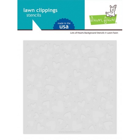 Lawn Fawn Lots Of Hearts Background Stencil 2 pezzi