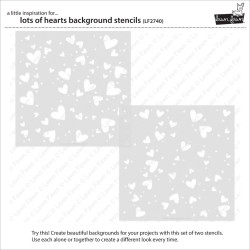Lawn Fawn Lots Of Hearts Background Stencil 2 pezzi