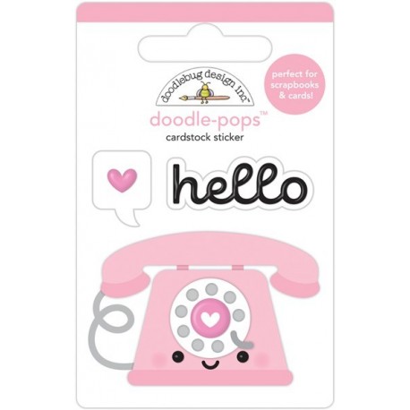 Doodlebug Design Hello Love Doodle-Pops 3D Stickers