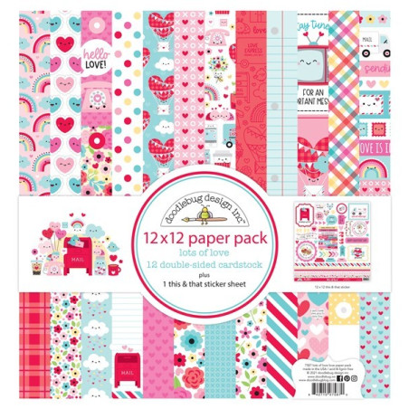 Doodlebug Design Lots Of Love Paper Pack 30x30cm