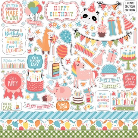 Echo Park Birthday Girl Element Sticker 30x30cm