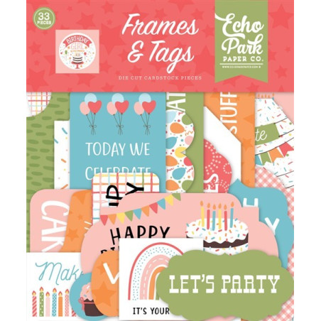 Echo Park Birthday Girl Frames & Tags 33pz